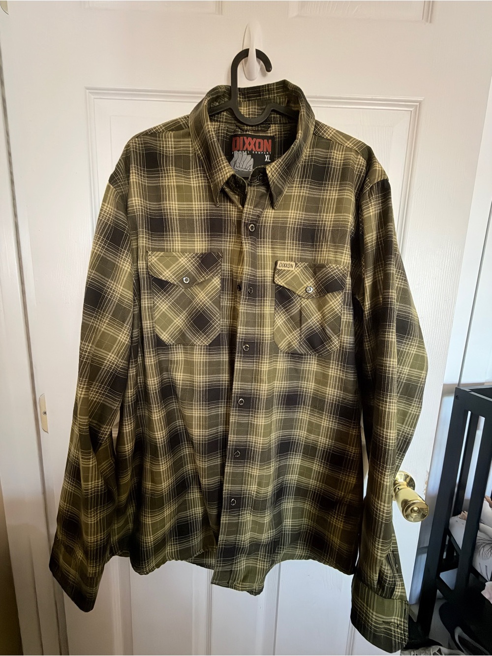 Dixxon Action Flannel Men’s XL Olive Green Black Plaid – Discontinued